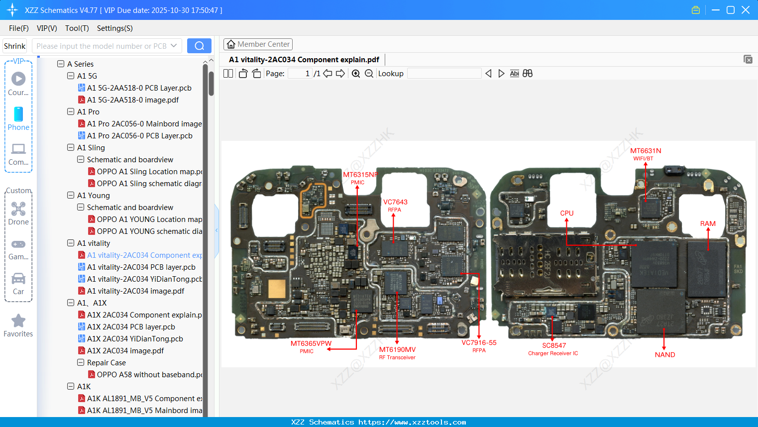 OPPO A1 Vitality-2AC034 Component Explain
